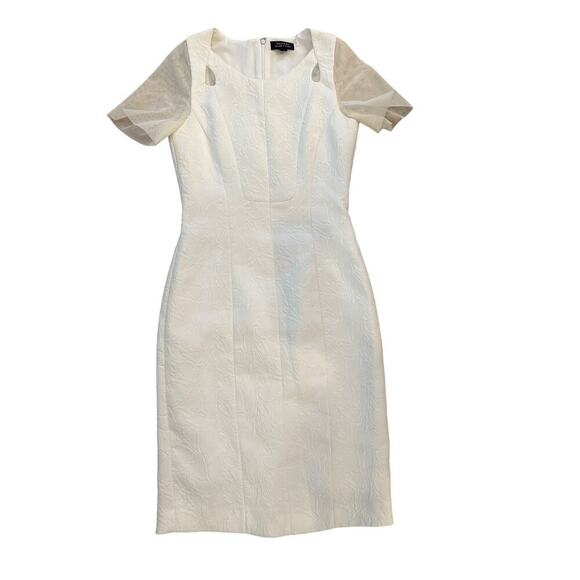 Tahari Dress Womens Size 6 White sheer back and arms - Picture 2 of 5